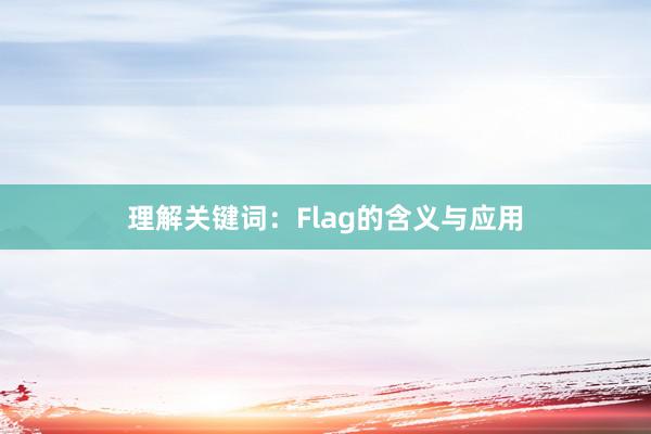 理解关键词：Flag的含义与应用